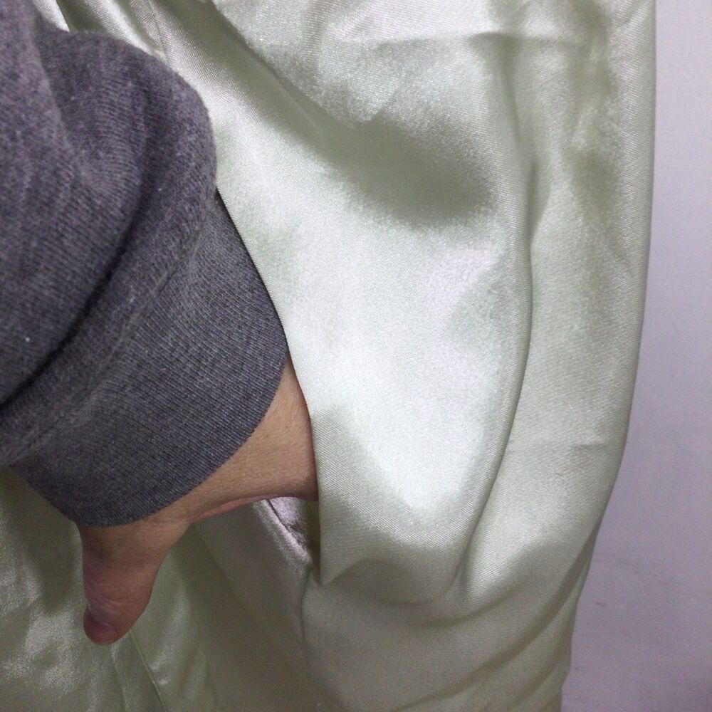 Oscar De La Renta Womens Logo Belted Satin Robe With Gown Set Green Size XL - Picture 10 of 16